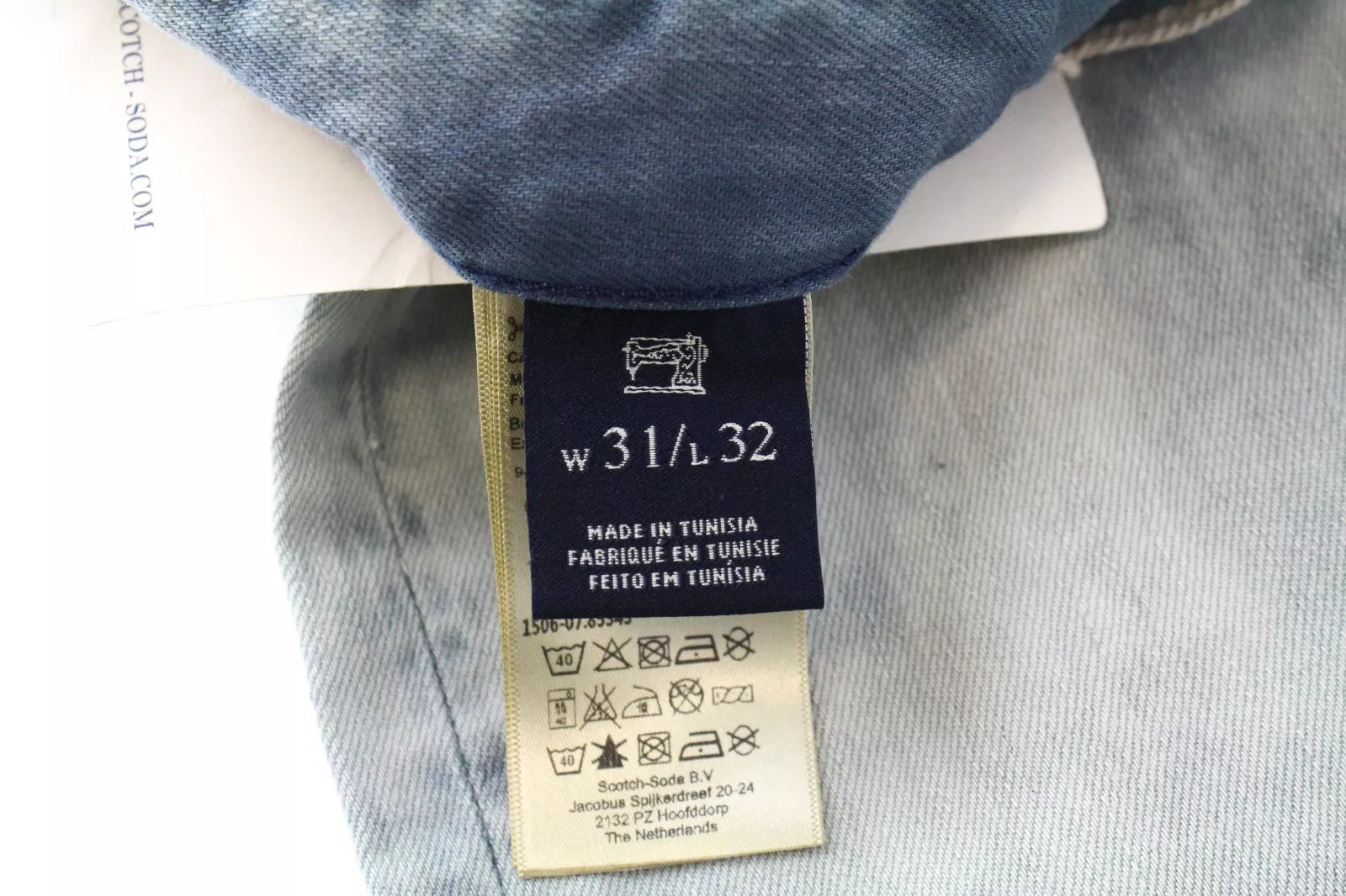 SCOTCH &amp; SODA W31/L32 Ralston mėlyni vyriški džinsai, ploni, skalbti, tamprūs džinsai 