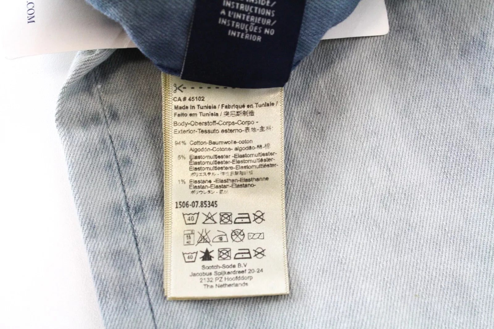 SCOTCH &amp; SODA W31/L32 Ralston mėlyni vyriški džinsai, ploni, skalbti, tamprūs džinsai 