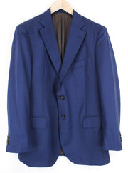 SUITSUPPLY Lazio vyriškas mėlynas vilnonis švarkas „UK48R“ plonas, klasikinio kirpimo, „Super 110's“ 