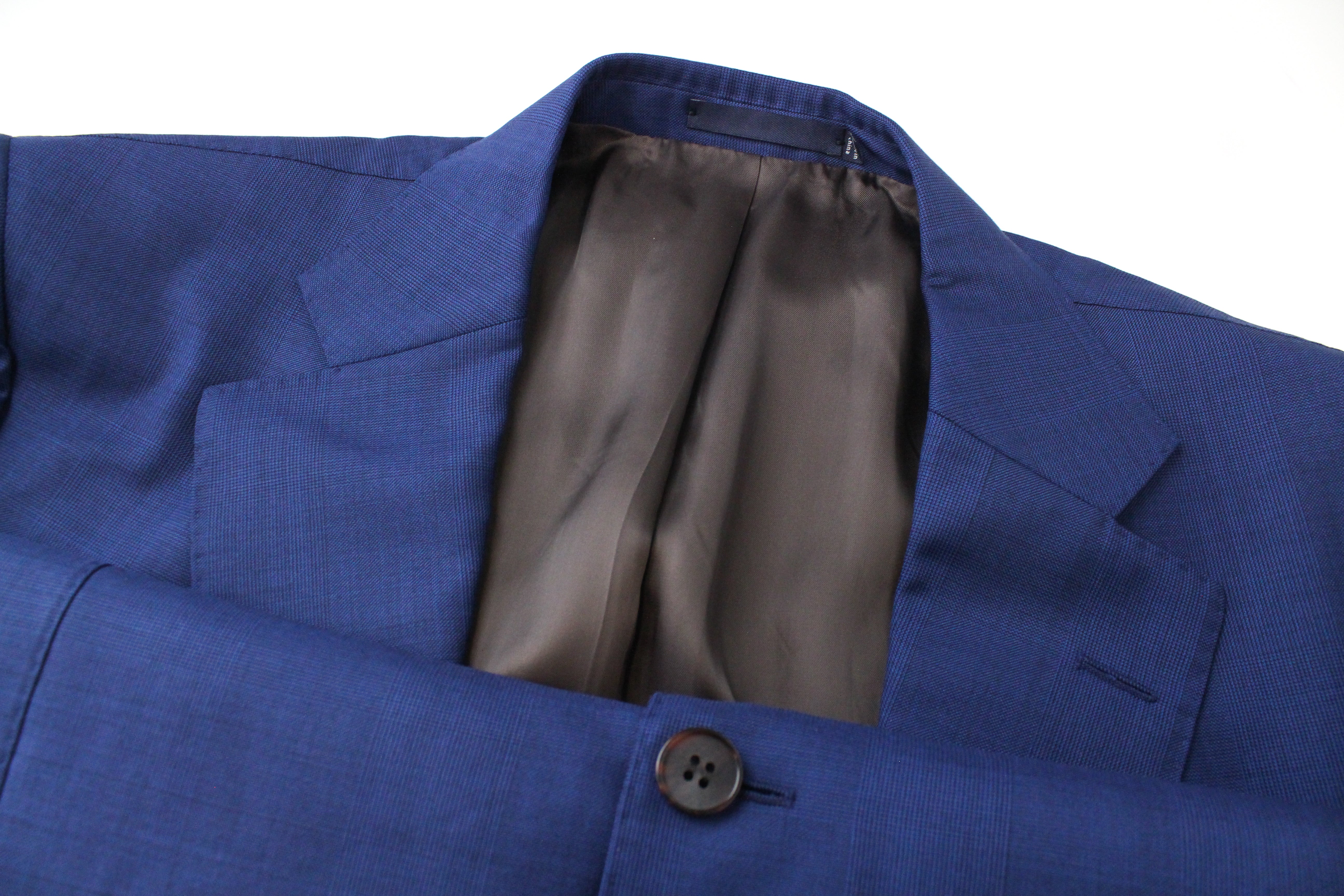 SUITSUPPLY Lazio vyriškas mėlynas vilnonis švarkas „UK48R“ plonas, klasikinio kirpimo, „Super 110's“ 