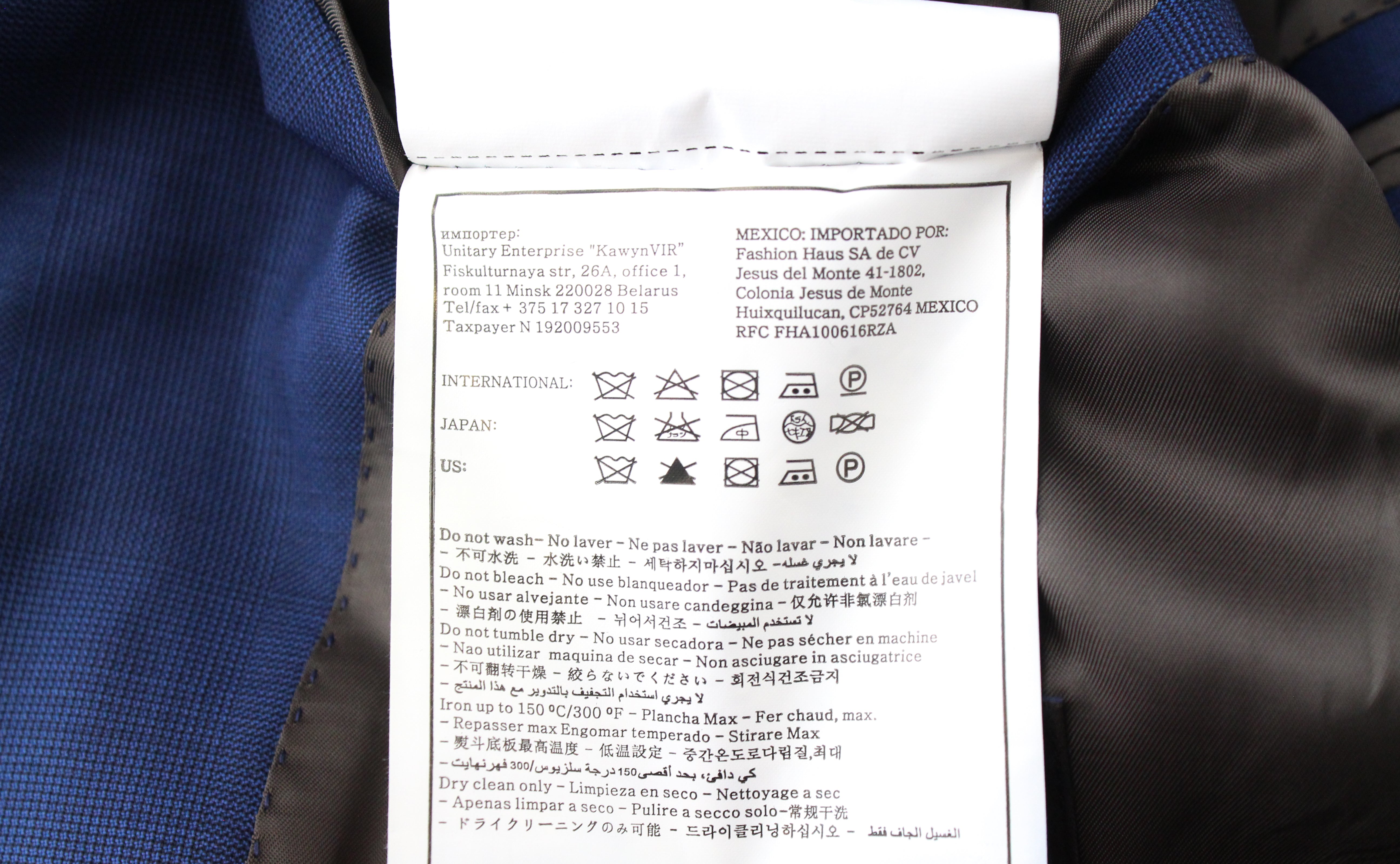 SUITSUPPLY Lazio vyriškas mėlynas vilnonis švarkas „UK48R“ plonas, klasikinio kirpimo, „Super 110's“ 