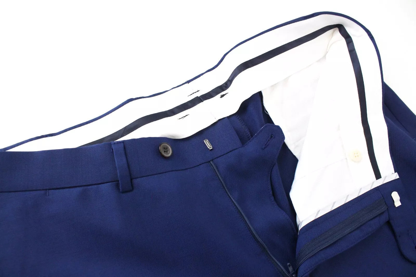 SUITSUPPLY Wool Trousers UK40R Men Blue Brescia Style Lined Formal Classic