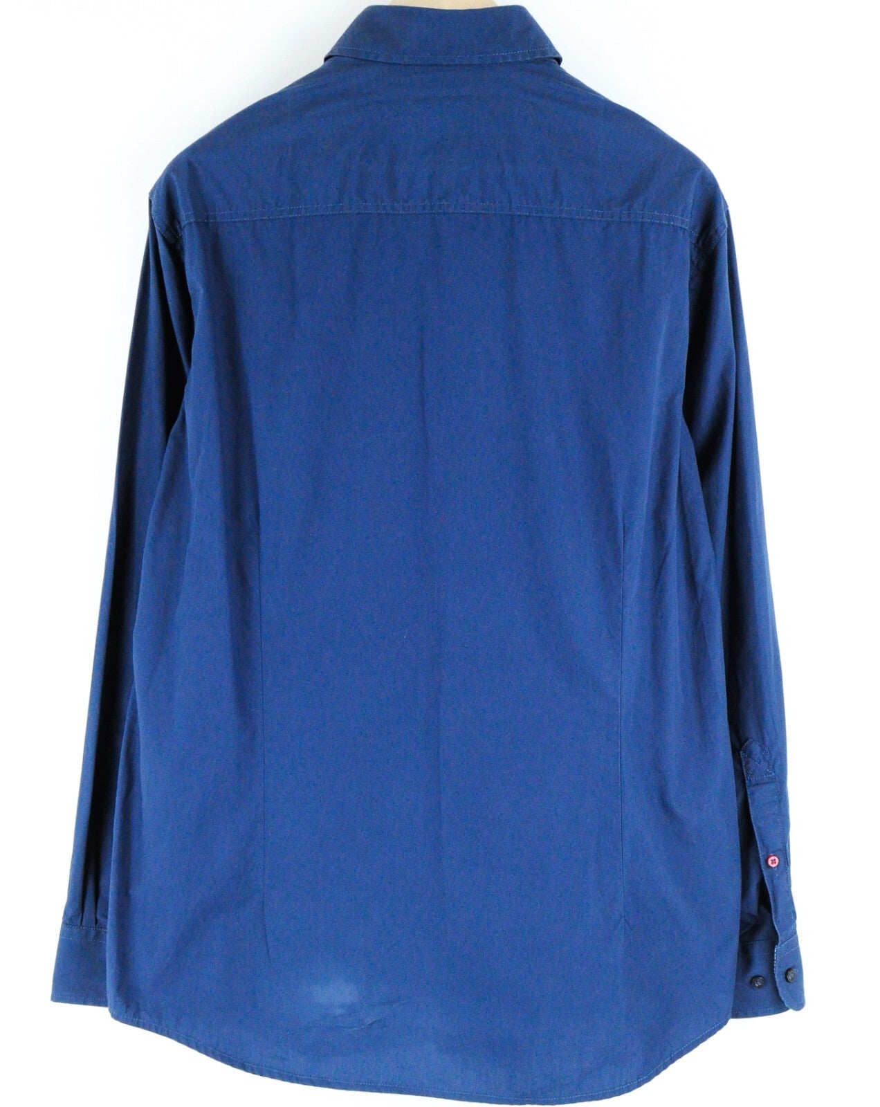 BLUE FIELDS Men Shirt L Blue Button-Down Long Sleeve Cotton with Pocket