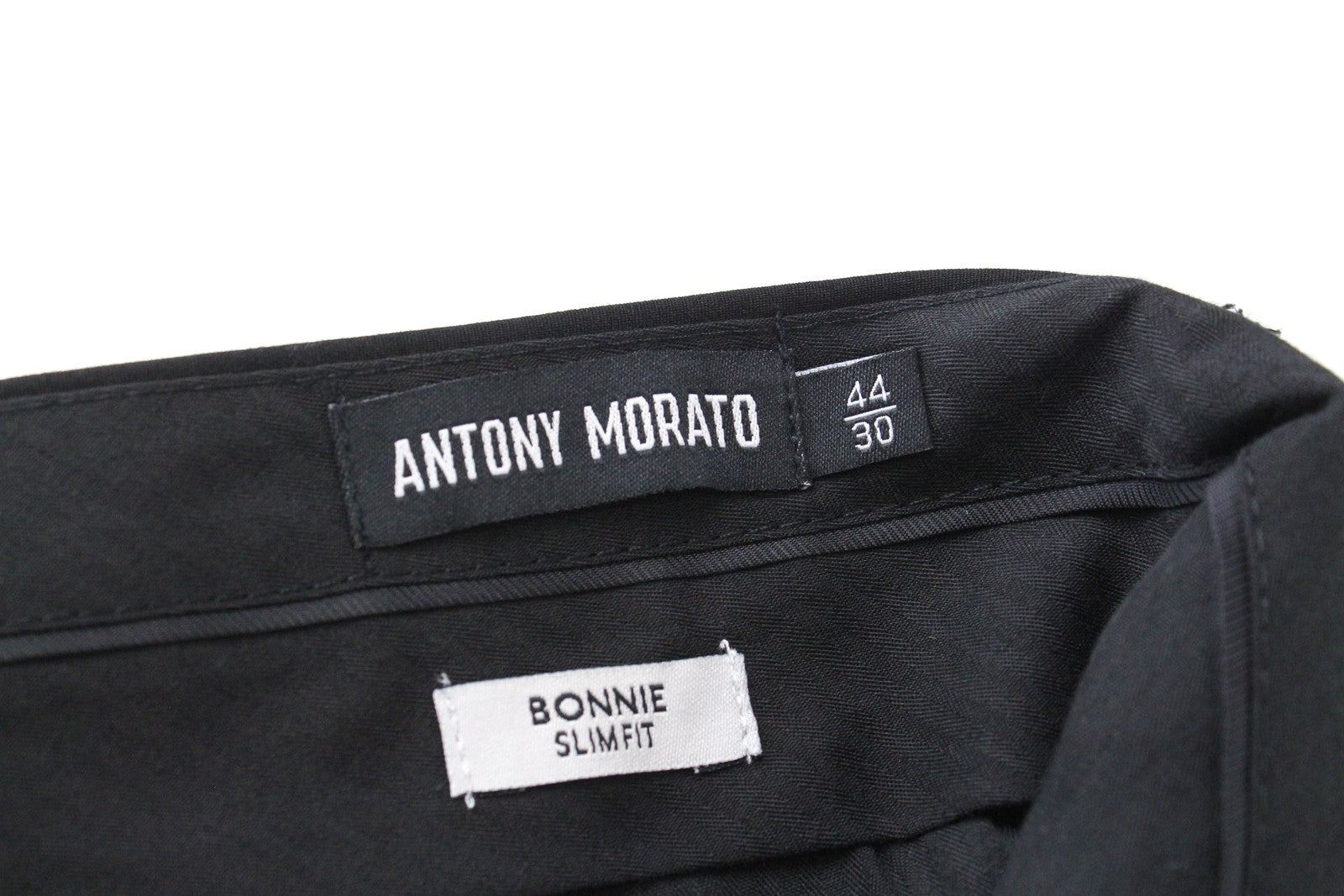 ANTONY MORATO Bonnie Black Men's Wool Trousers 44/30 Slim Pleated Tailored