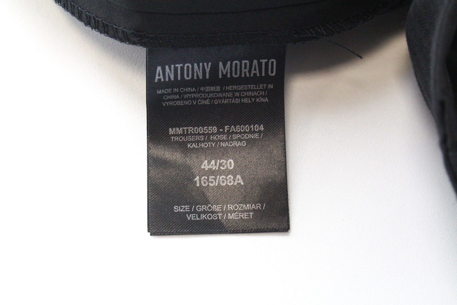 ANTONY MORATO Bonnie Black Men's Wool Trousers 44/30 Slim Pleated Tailored