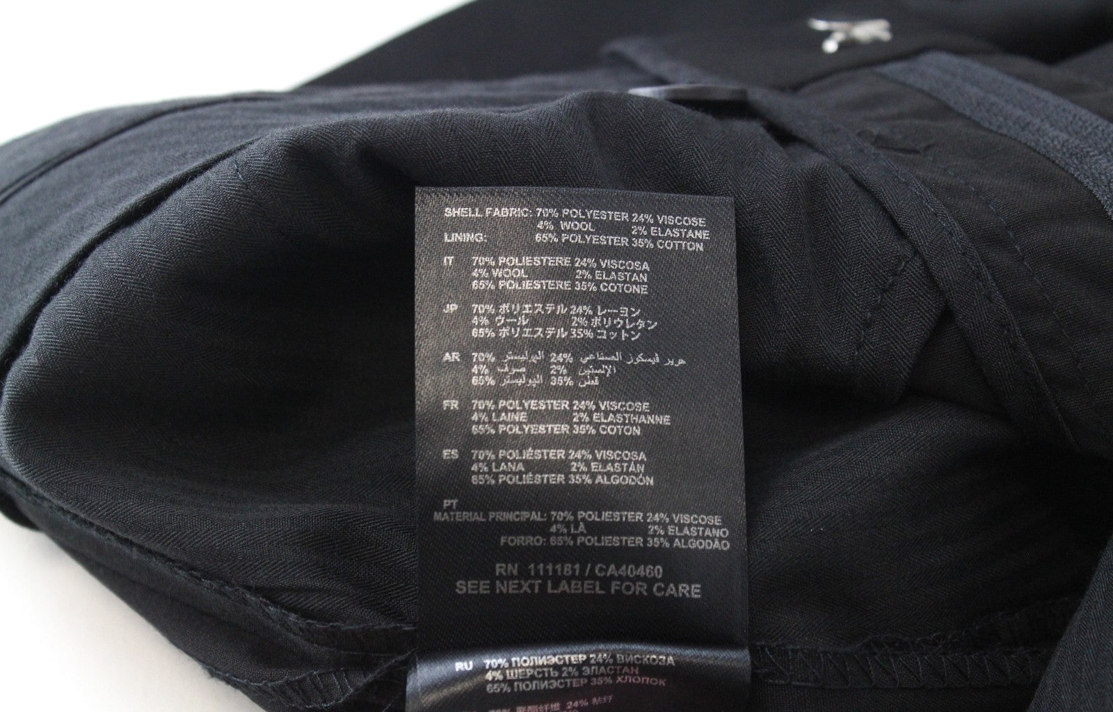 ANTONY MORATO Bonnie Black Men's Wool Trousers 44/30 Slim Pleated Tailored