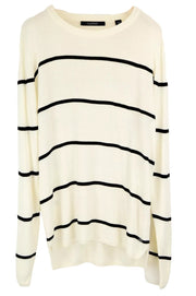 SCOTCH &amp; SODA XL vyriškas megztinis balkšvos spalvos megztinis „Ams Couture“ dryžuotas 