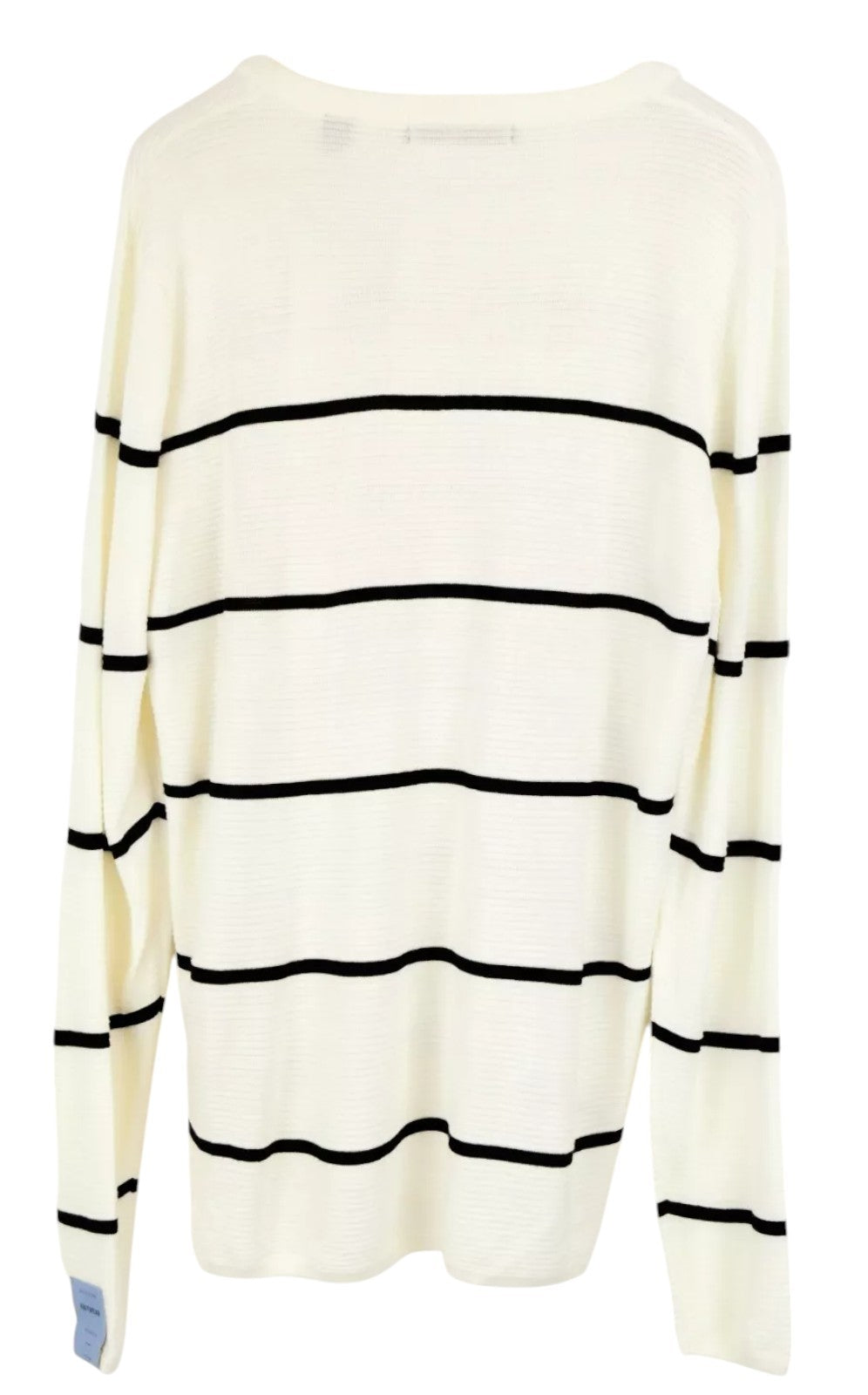 SCOTCH &amp; SODA XL vyriškas megztinis balkšvos spalvos megztinis „Ams Couture“ dryžuotas 