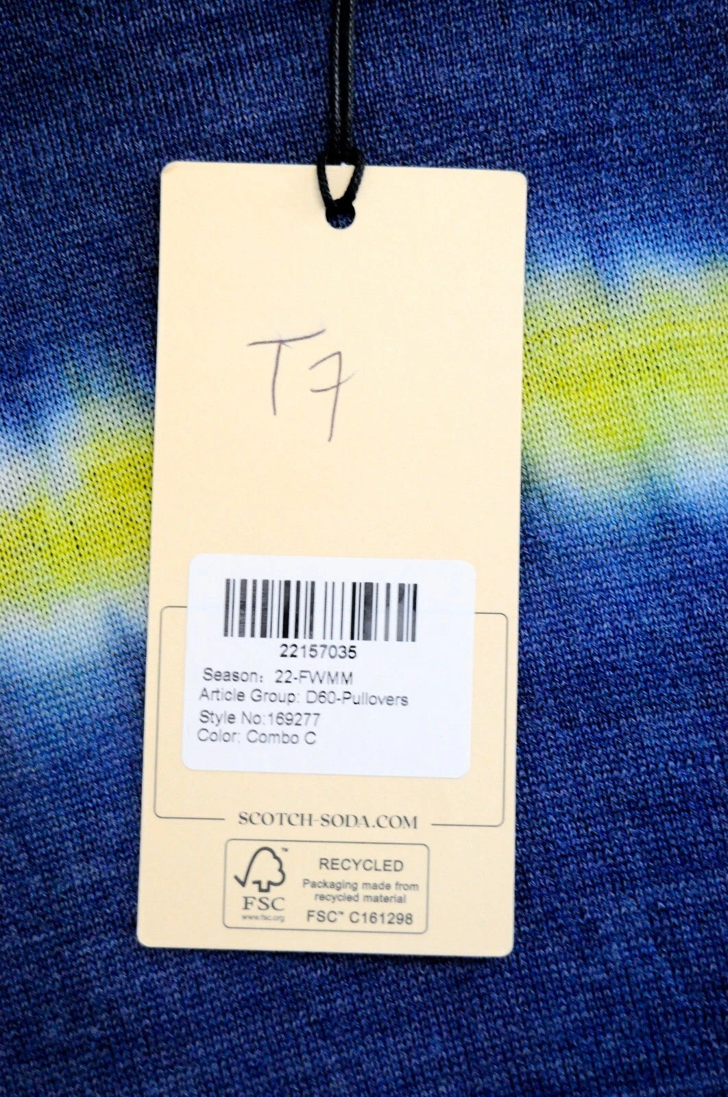 SCOTCH &amp; SODA megztinis vyrams, mėlynas ~M, vilnos mišinio raštas, Ams Couture 