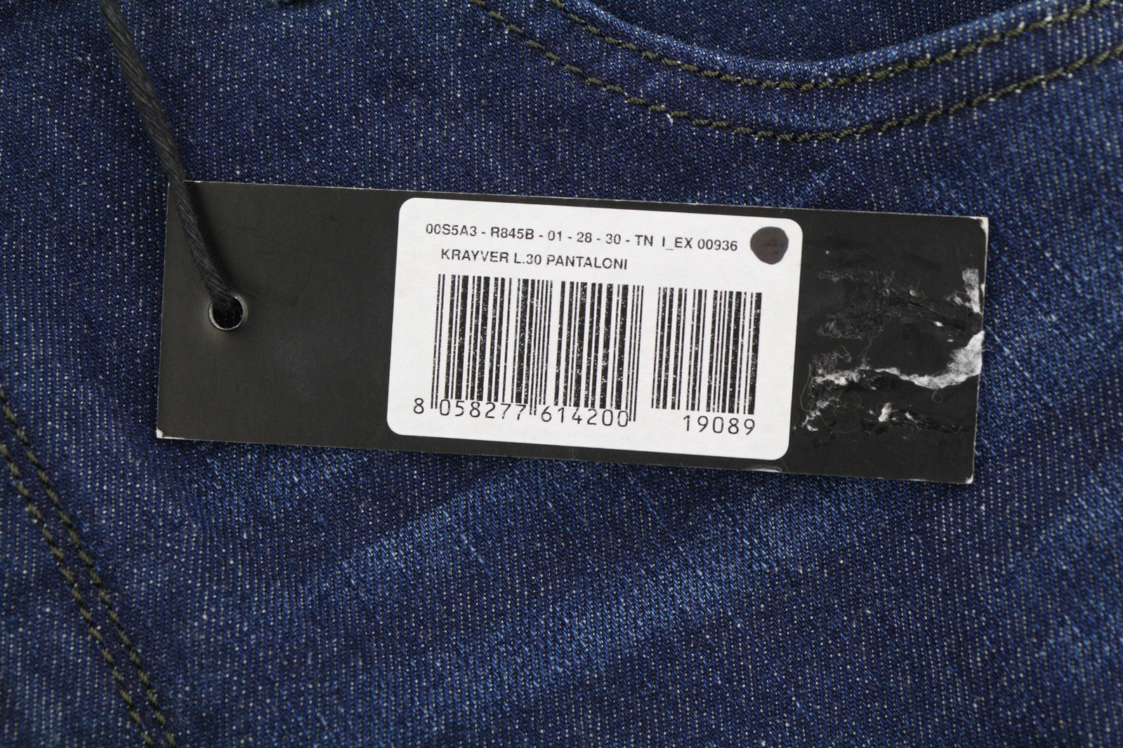 DIESEL Krayver R845B vyriški džinsai W28/L30 Regular Slim Carrot Stretch washed blue 