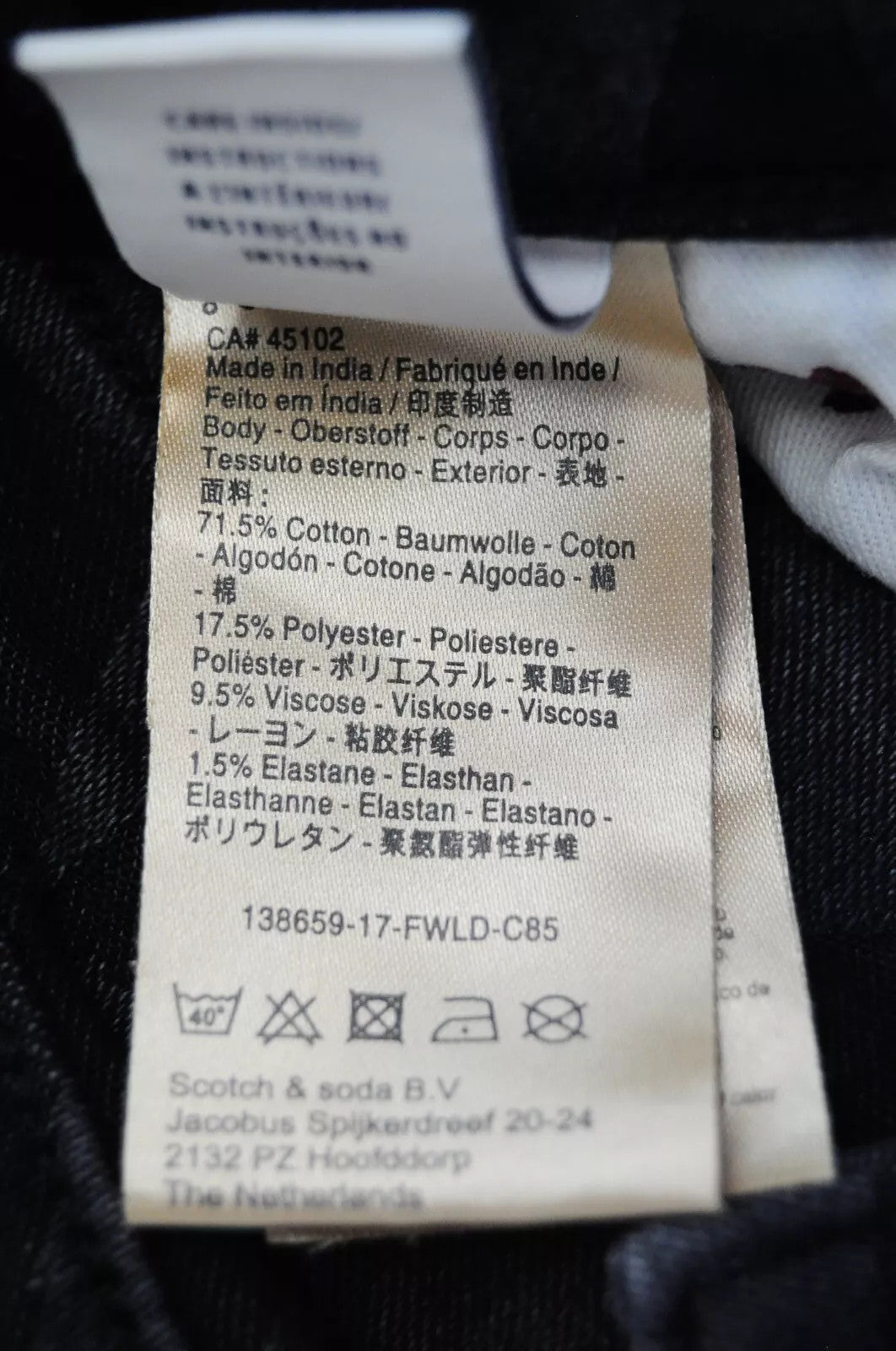 SCOTCH & SODA W28/L32 Women Skinny Jeans Black Star Stretch Cotton Fit