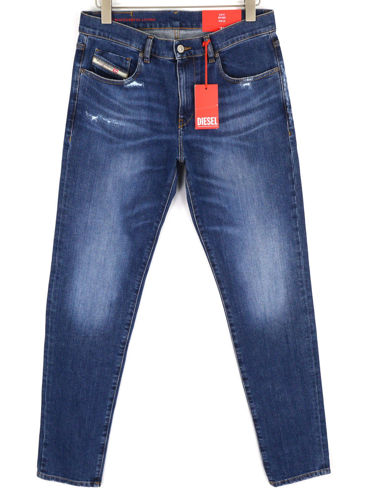 DIESEL 2019 D-Strukt 09E07 vyriški džinsai W31/L34 Slim Fit vidutinio juosmens, skalbti 