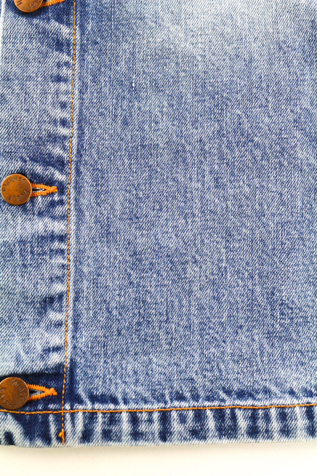 NUDIE Ronny Rig Bossa Hawk vyriška striukė M mėlyna PL kaklo iškirpte be pamušalo, kišenės išblukusios 