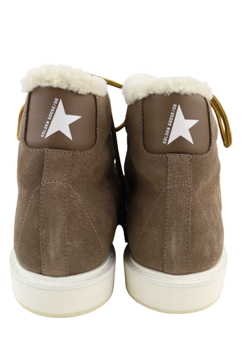 „GOLDEN GOOSE Stargame“ vyriški sportbačiai, EU43, UK9, rudi, odiniai, su nėriniuotais paviršiais, žieminiai. 