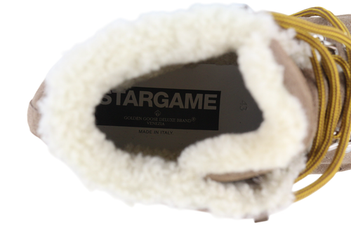 „GOLDEN GOOSE Stargame“ vyriški sportbačiai, EU43, UK9, rudi, odiniai, su nėriniuotais paviršiais, žieminiai. 