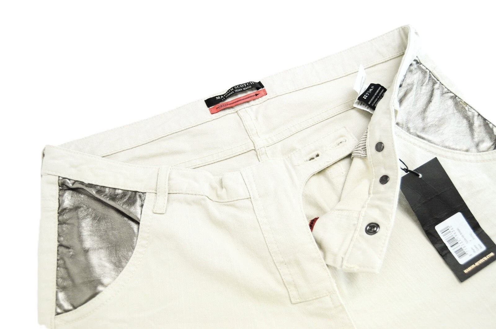 MAISON SCOTCH W31/L32 Ivory Cotton Stretch Jeans Slim Fit Women