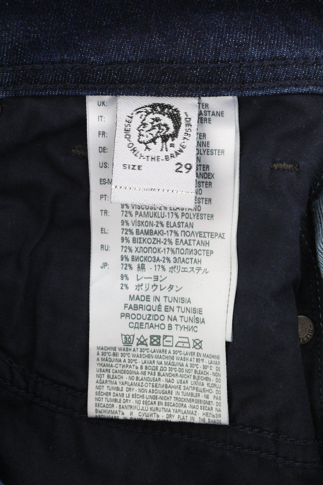 DIESEL Larkee-Beex 069BM vyriški džinsai W29/L34 Regular Tapered Stretch Ultrasoft 