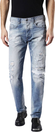 DIESEL Buster 084CM vyriški džinsai W27/L32 Regular Slim Tapered Wrapped Distressed 