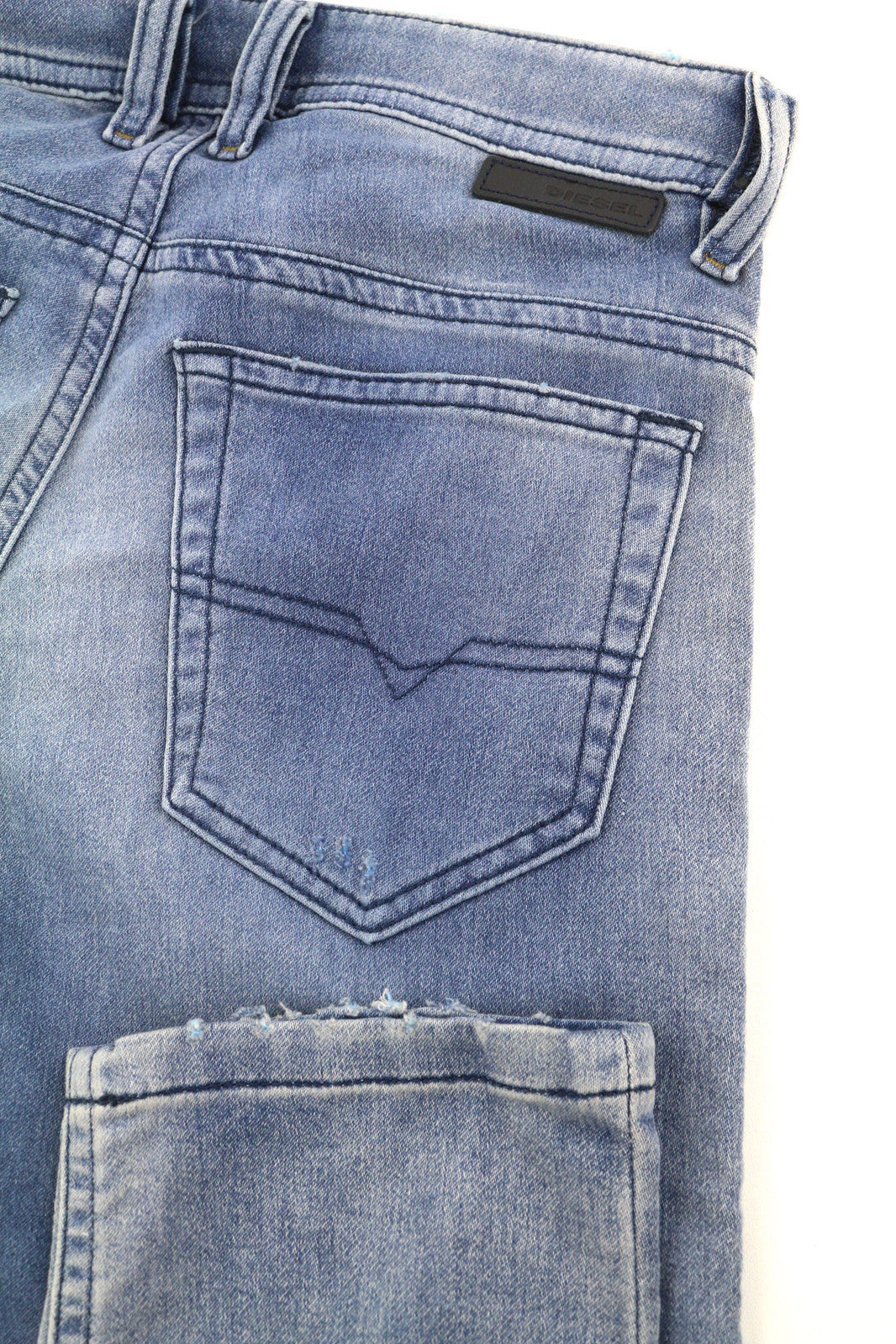 DIESEL Thommer CB-NE C69FC Vyriški džinsai W28 Jogg Sweat Stretch Ripped Distress Blue 