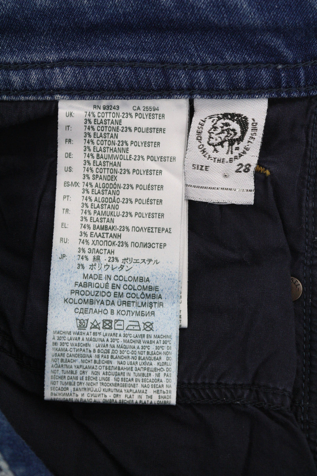 DIESEL Thommer CB-NE C69FC Vyriški džinsai W28 Jogg Sweat Stretch Ripped Distress Blue 