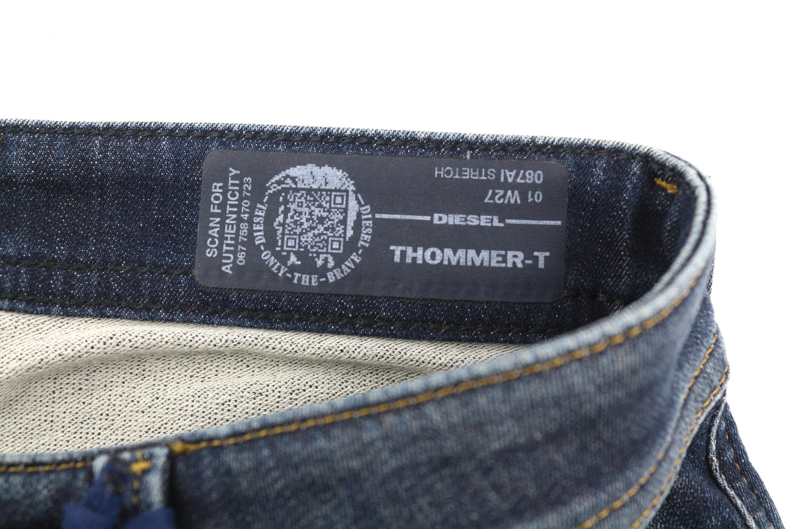 DIESEL Thommer-T 087AI Vyriški džinsai W27 Jogg Sweat Stretch Distress Plyšę skalbti 