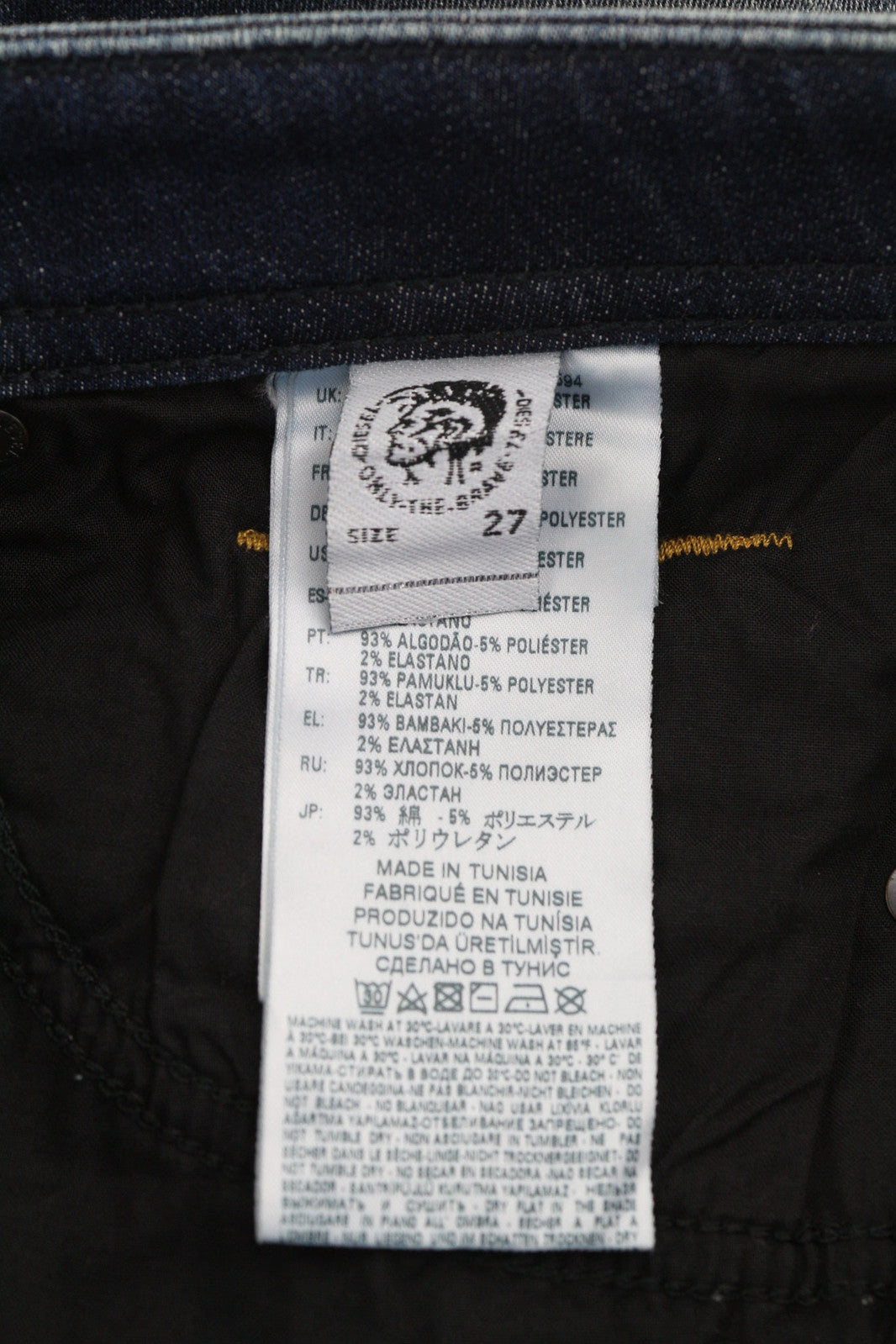 DIESEL Thommer-T 087AI Vyriški džinsai W27 Jogg Sweat Stretch Distress Plyšę skalbti 