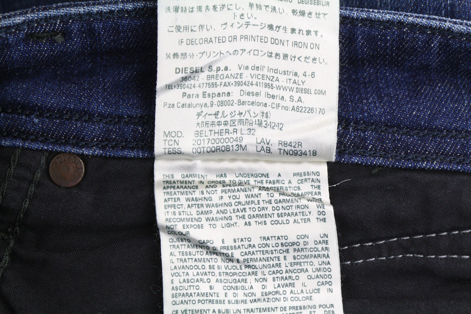 DIESEL Belther-R R842R vyriški džinsai W28/L32 Regular Slim Tapered Stretch Women's ... 