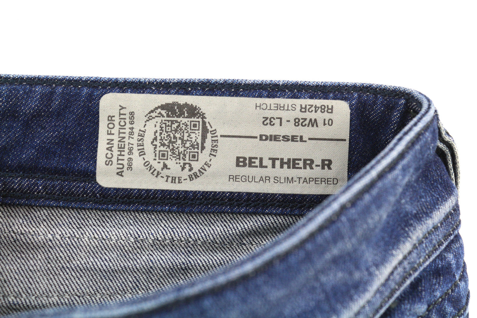 DIESEL Belther-R R842R vyriški džinsai W28/L32 Regular Slim Tapered Stretch Women's ... 