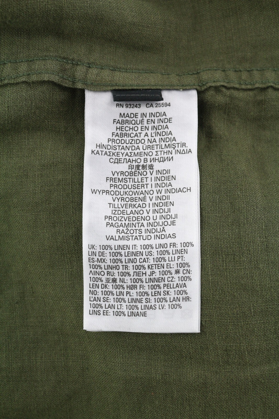 DIESEL S-East-Long-Lin vyriški marškinėliai, 2XL, alyvuogių žali, lininiai su sagomis, rekomenduojama kaina – 175 € 