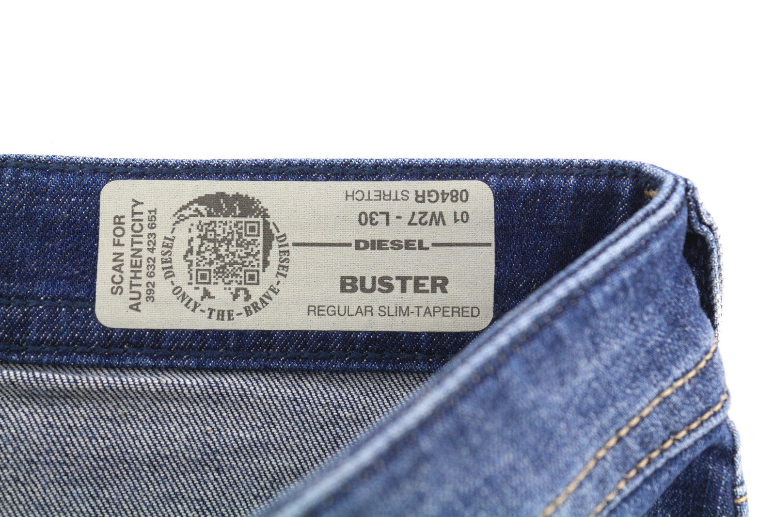 DIESEL Buster 084GR vyriški džinsai W27/L30 Regular Slim Tapered Stretch Washed Blue 