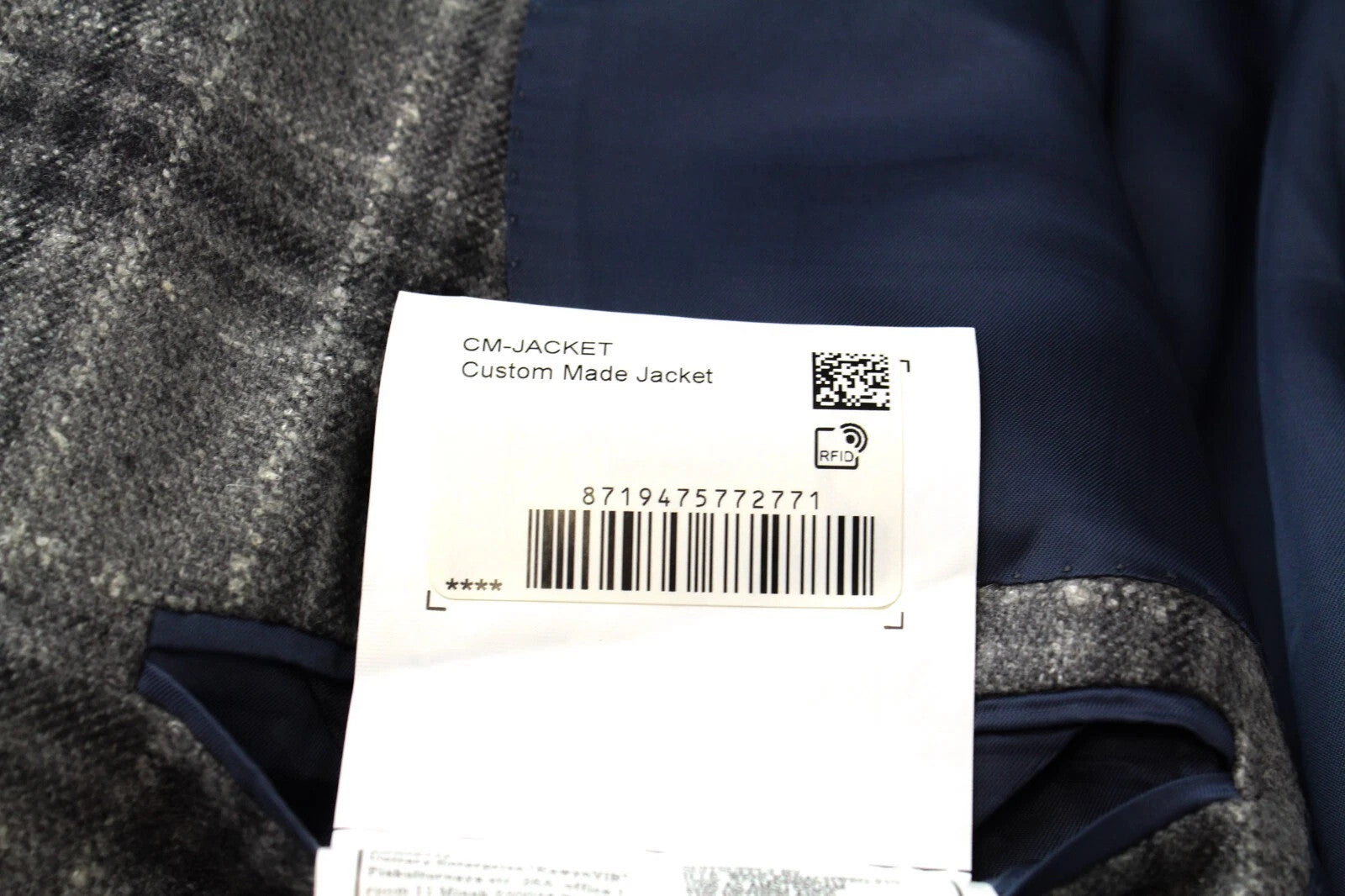 SUITSUPPLY UK54R vyriškas švarkas pilkas languotas havanos vilnonis kašmyro pamušalas 