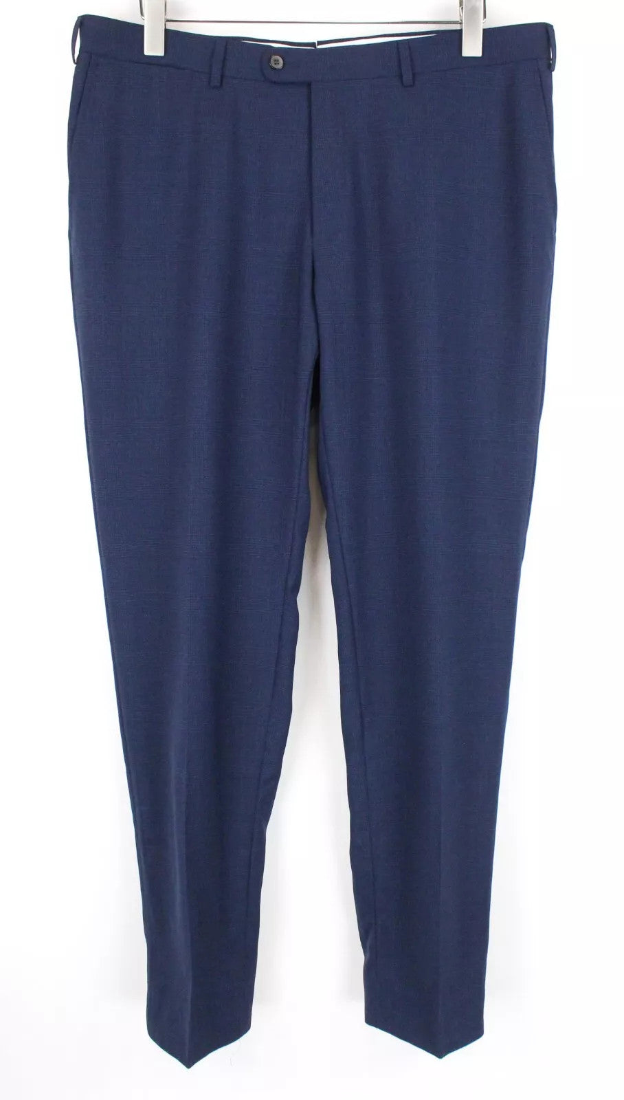 SUITSUPPLY Men Trousers UK44R Brescia Blue Wool Formal Fit Lined Pleats