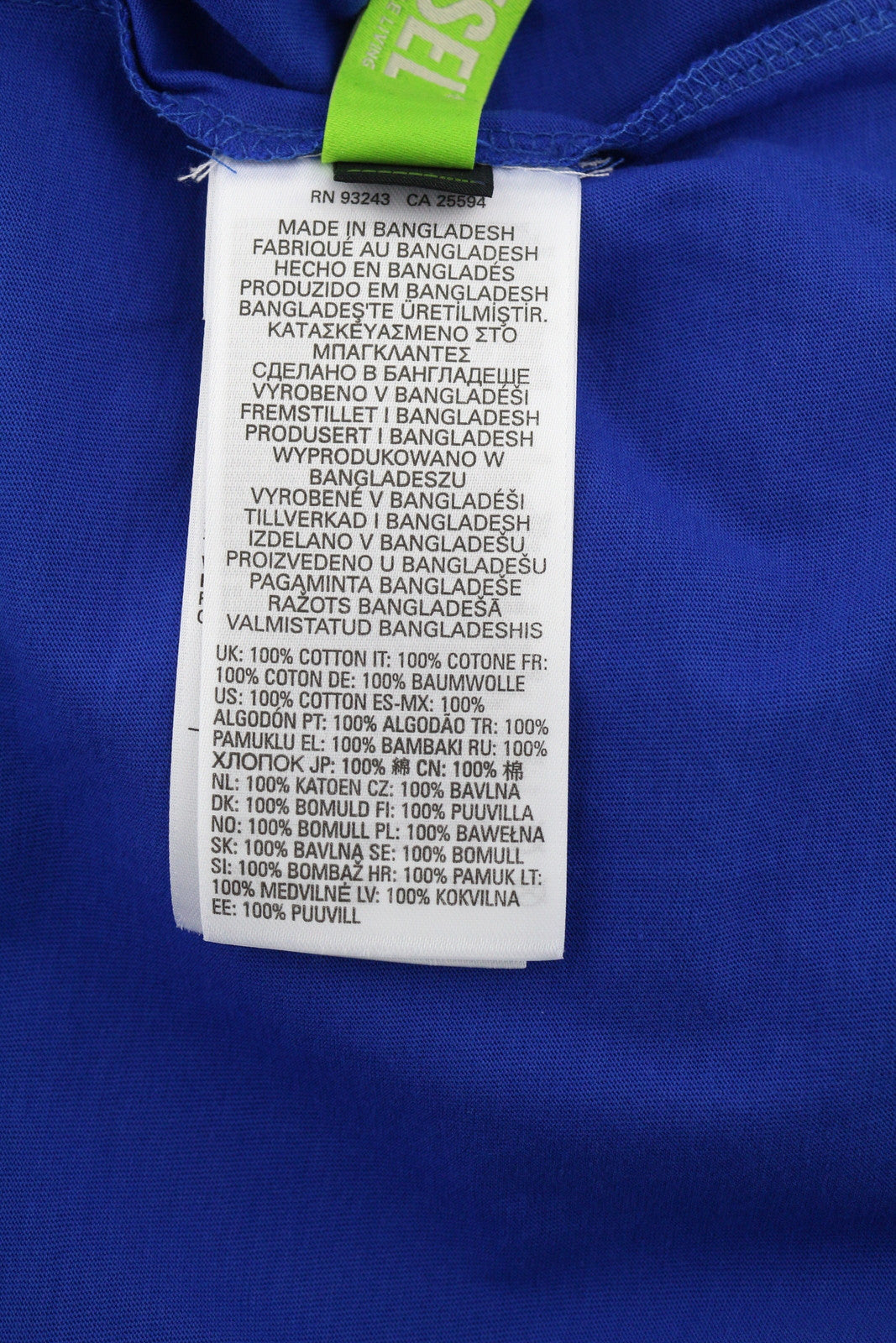 DIESEL T-Diegos-LS-K27 vyriški marškinėliai su mėlyna apykakle ir logotipu, 2XL dydžio. 