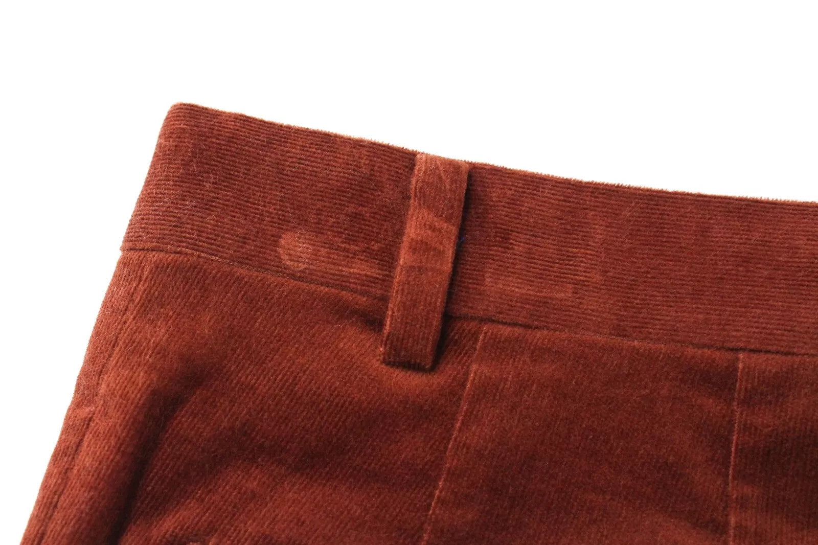 SUITSUPPLY UK44 Trousers Men Brown Corduroy Cotton Stretch Lazio Fit