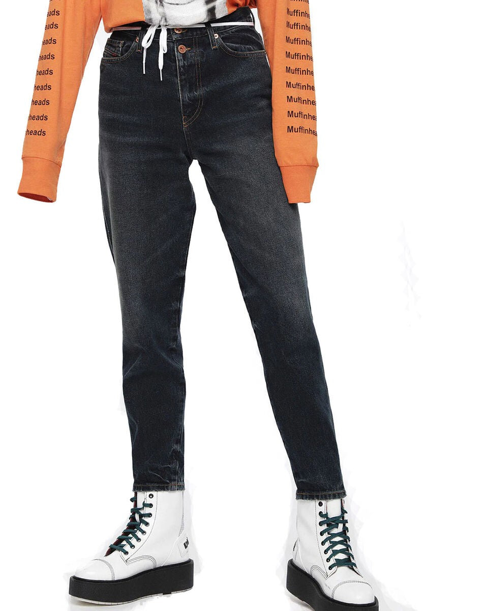 DIESEL Alys 084ZK džinsai moterims W24/L32, mėlyni, skalbtos medvilnės, tiesaus kirpimo