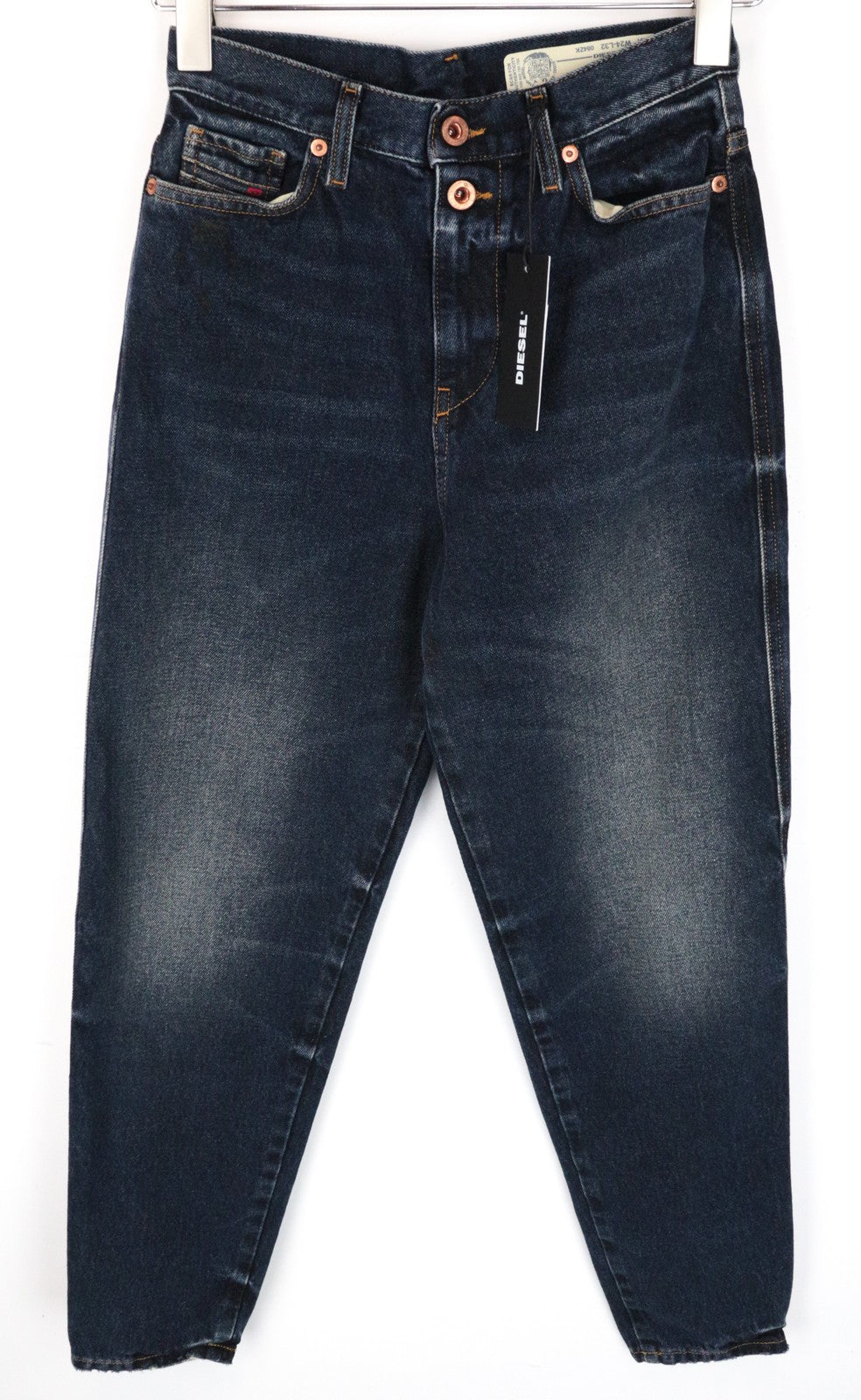 DIESEL Alys 084ZK džinsai moterims W24/L32, mėlyni, skalbtos medvilnės, tiesaus kirpimo