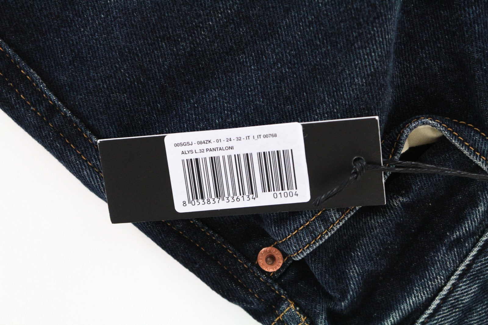 DIESEL Alys 084ZK džinsai moterims W24/L32, mėlyni, skalbtos medvilnės, tiesaus kirpimo