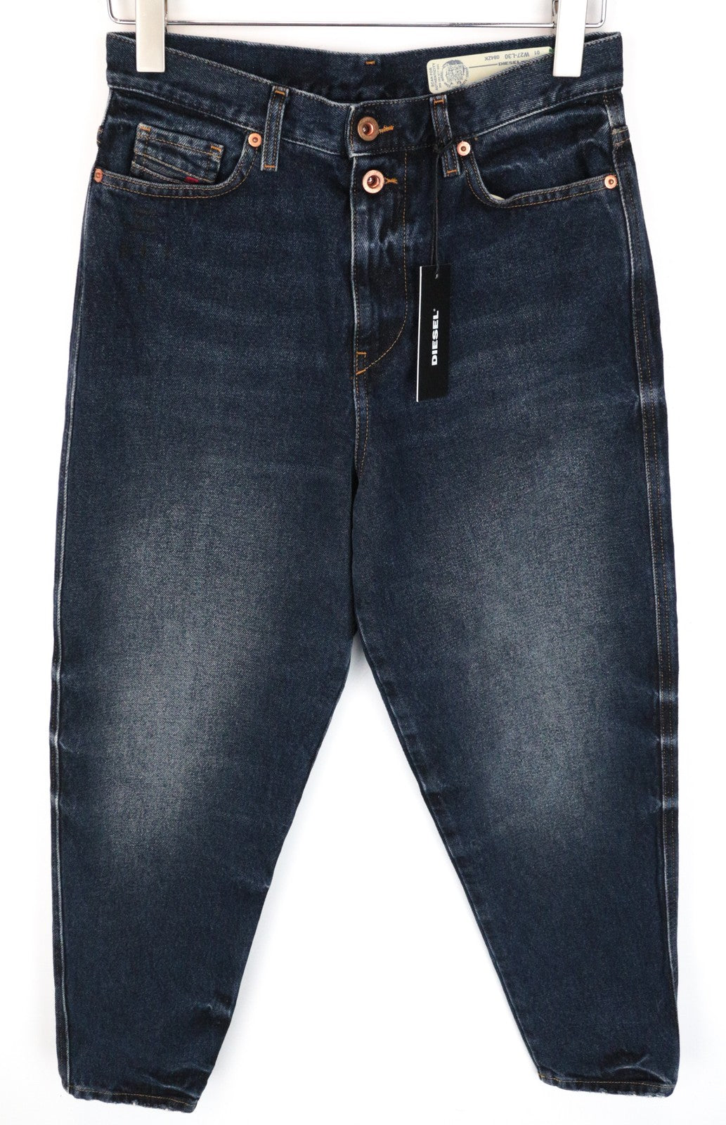 DIESEL Alys 084ZK W27/L30 Tamsiai mėlyni tiesūs džinsai moterims iš grynos medvilnės