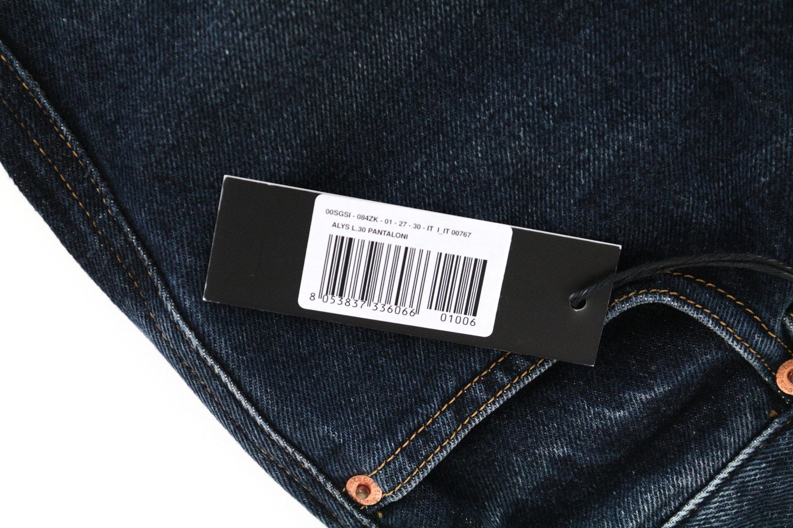 DIESEL Alys 084ZK W27/L30 Tamsiai mėlyni tiesūs džinsai moterims iš grynos medvilnės