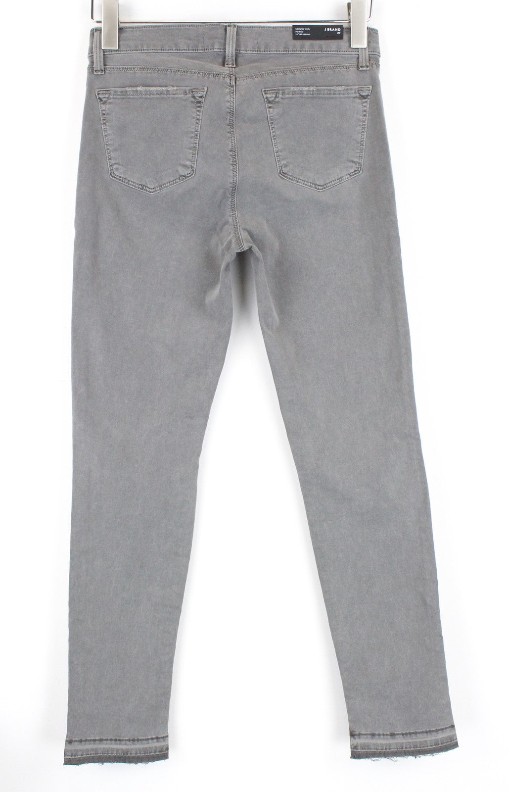 J BRAND aptempti pilki džinsai W27 tamprūs medvilniniai moteriški džinsai su plėšytais keliais 