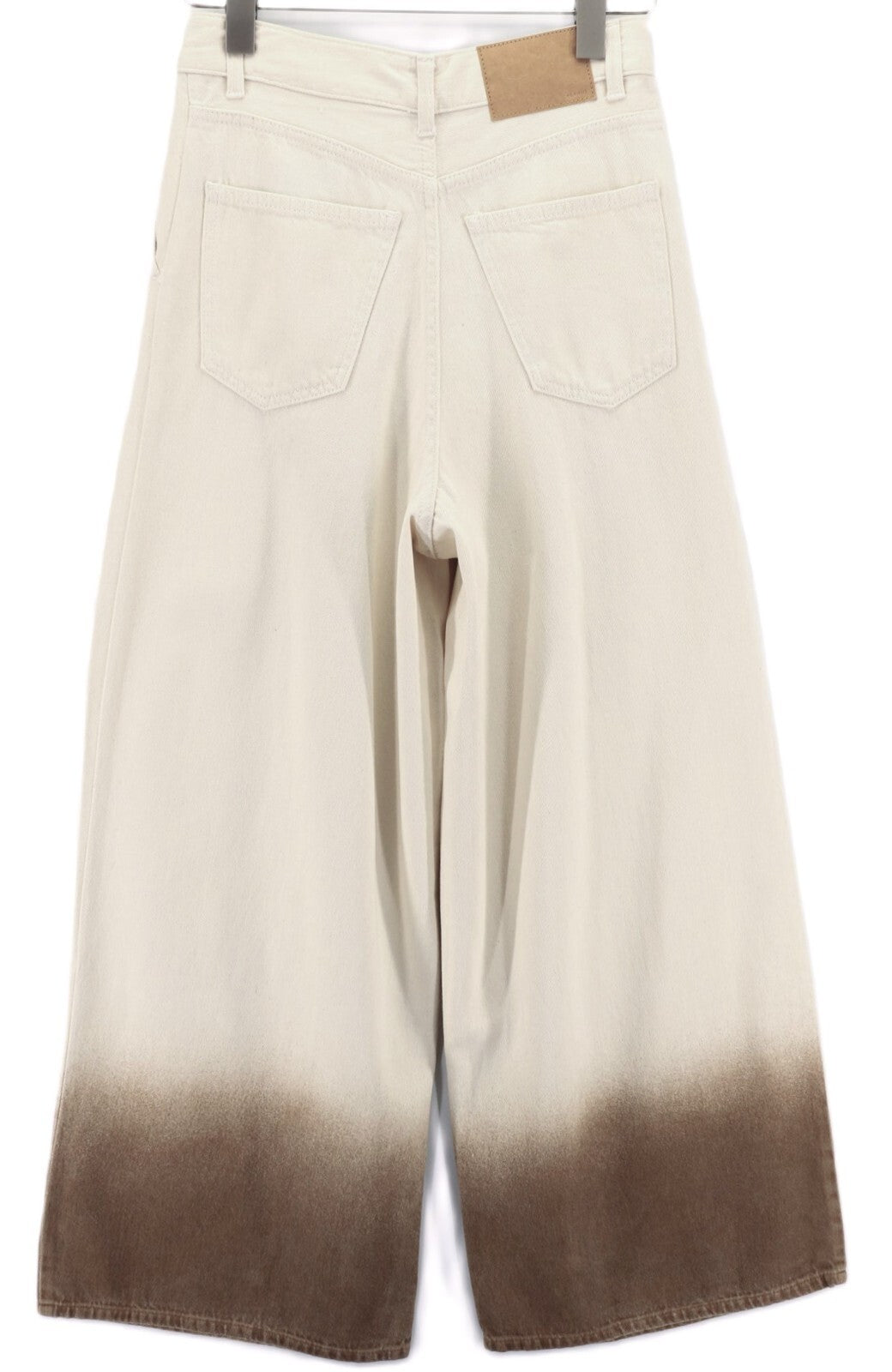 ALANUI ryškių atspalvių moteriški džinsai, platūs, smėlio spalvos, rudi, klostuoti, 599 € 