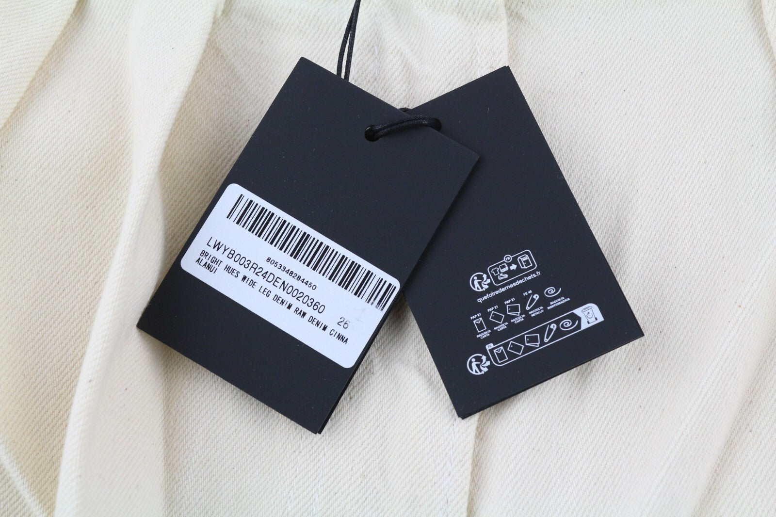 ALANUI ryškių atspalvių moteriški džinsai, platūs, smėlio spalvos, rudi, klostuoti, 599 € 