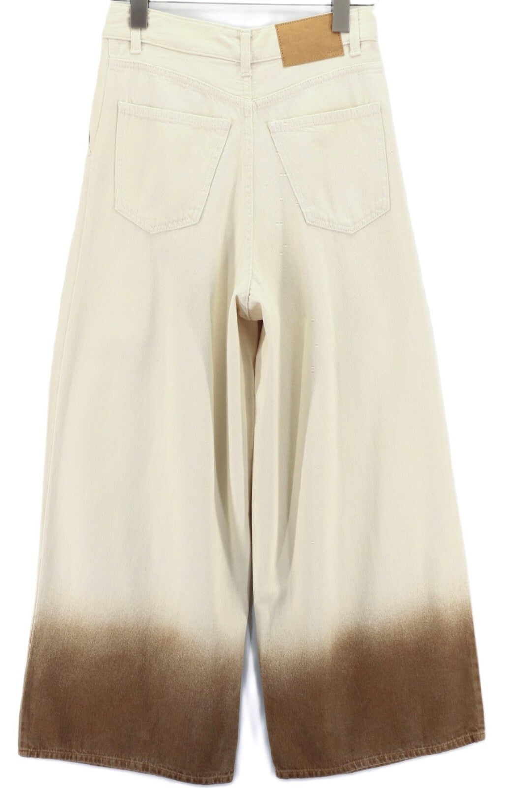 RRP 599 € ALANUI ryškių atspalvių moteriški džinsai W27 platūs, tamsiai rudos medvilnės 