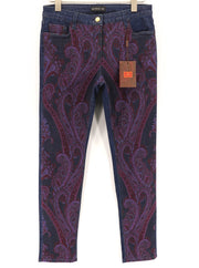 ETRO moteriški džinsai W31, aptempti, mėlyni, tamprūs, raštuoti, 599 € 