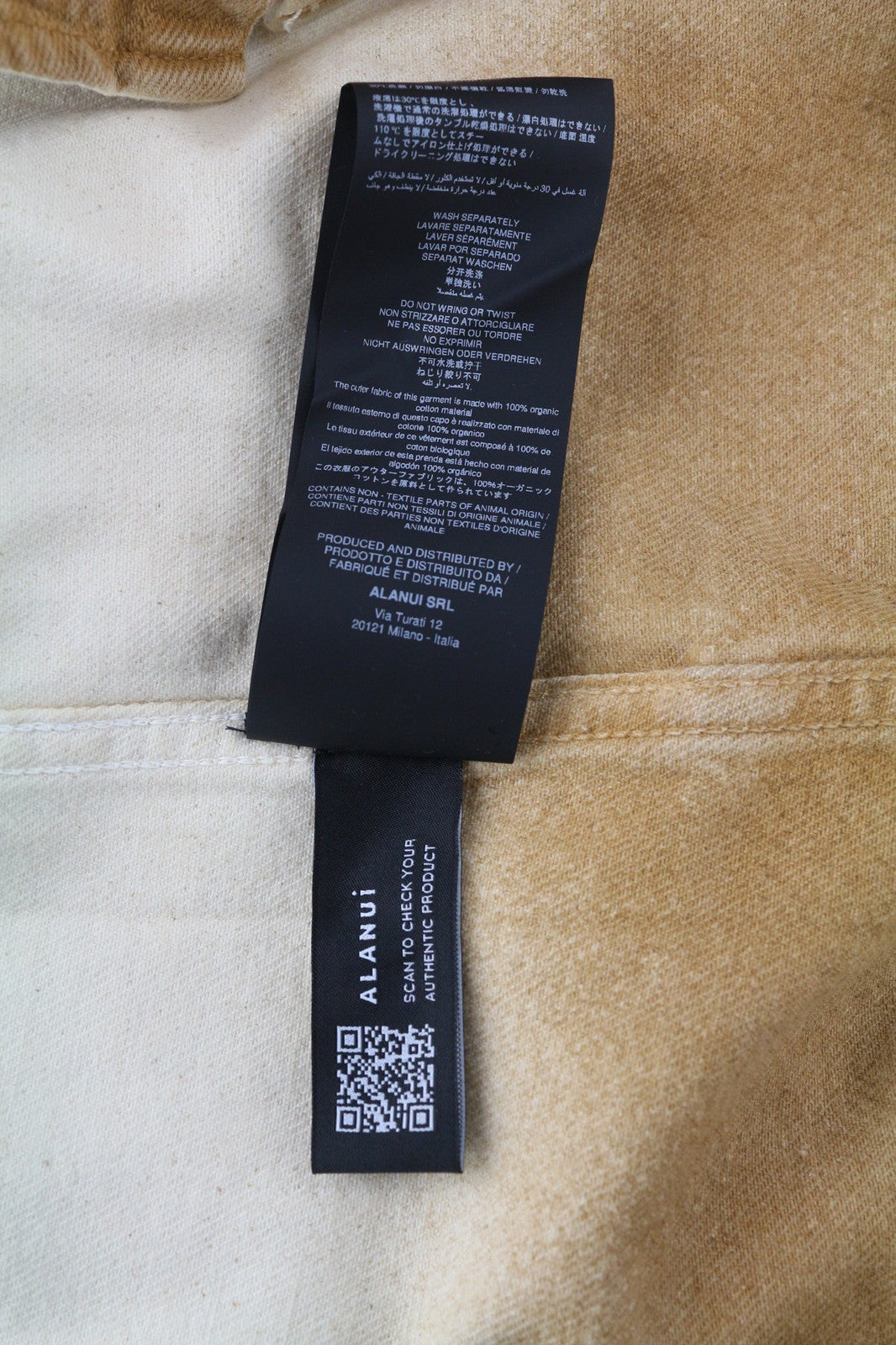 ALANUI ryškių atspalvių vyriški marškinėliai, L dydžio, smėlio spalvos, rudi, unisex marškinėliai su palaidine, rekomenduojama kaina – 699 € 