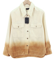 ALANUI ryškių atspalvių moteriškas švarkas S dydžio rudos medvilnės unisex marškinėliai su neapdorotu audiniu 599 € 