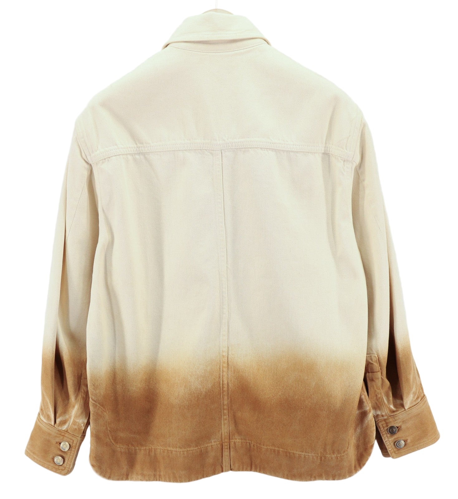 ALANUI ryškių atspalvių moteriškas švarkas S dydžio rudos medvilnės unisex marškinėliai su neapdorotu audiniu 599 € 