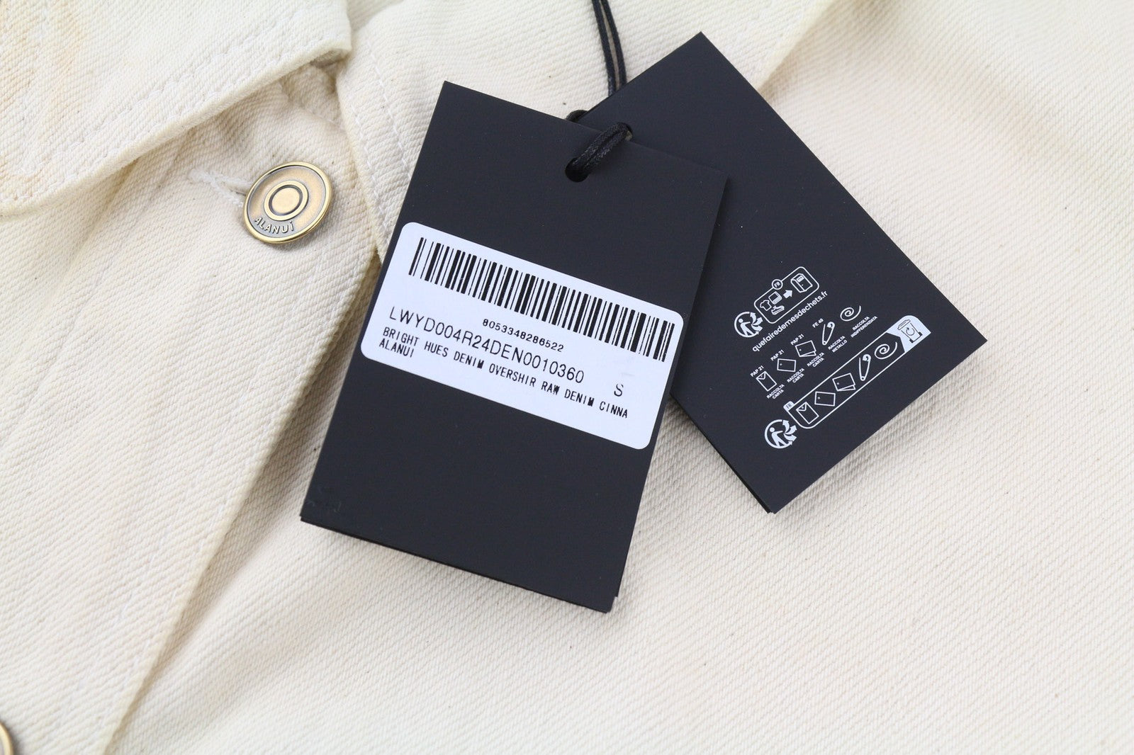 ALANUI ryškių atspalvių moteriškas švarkas S dydžio rudos medvilnės unisex marškinėliai su neapdorotu audiniu 599 € 