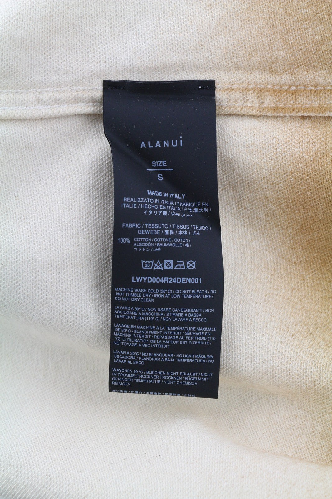 ALANUI ryškių atspalvių moteriškas švarkas S dydžio rudos medvilnės unisex marškinėliai su neapdorotu audiniu 599 € 