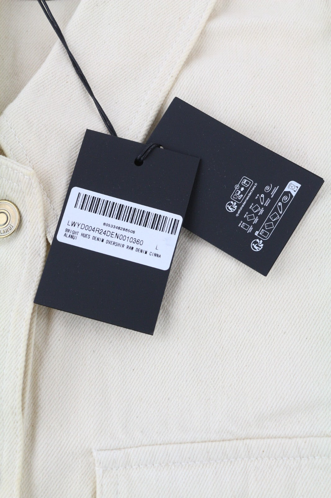 ALANUI ryškių atspalvių moteriškas švarkas L, smėlio spalvos, rudas, neapdorotas marškinėlių palaidinės formos švarkas, rekomenduojama kaina – 999 € 